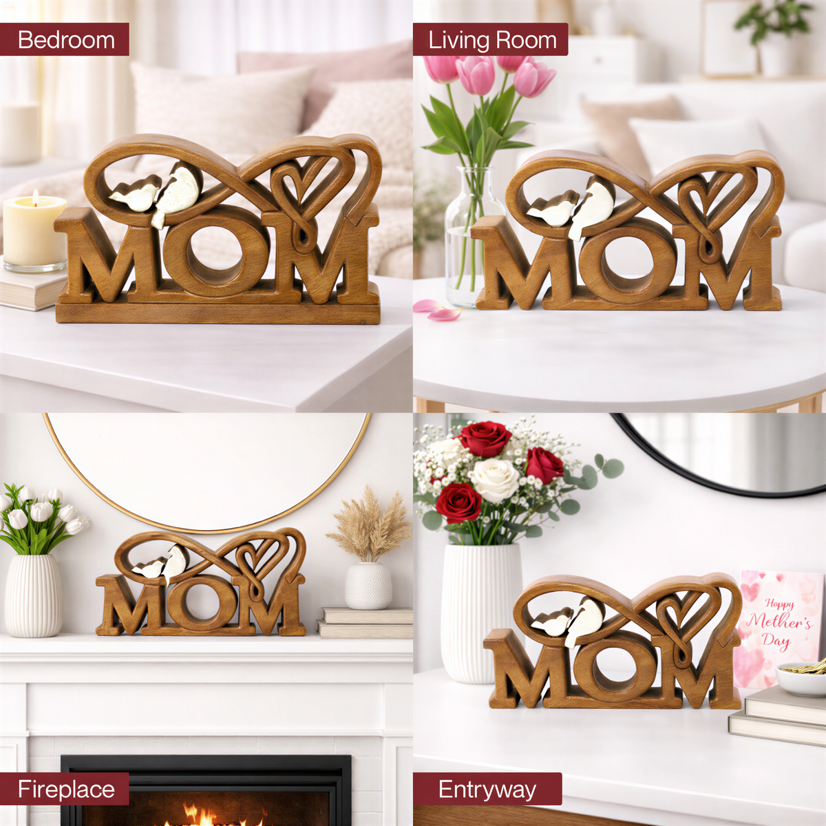 Wooden Mom Sign – Best Mom Ever, Acacia Wood