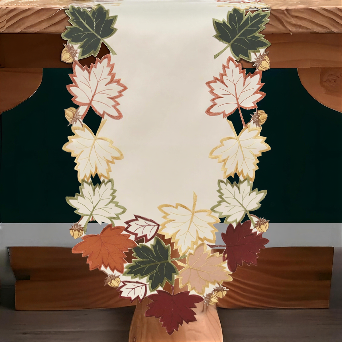 Cream White Table Runner – Falling Petals, 14x108 Inch