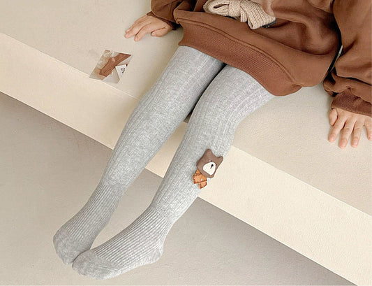 Fleece-Lined Ribbed Footed Leggings – Thermal Winter Toddler & Baby Pants