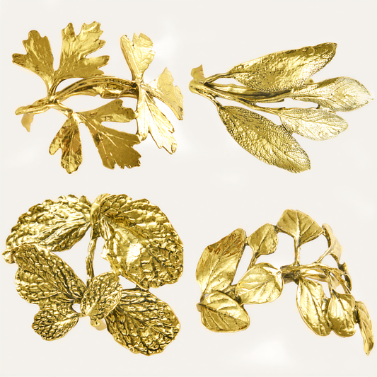 Gold Leaf Napkin Rings – Golden Harmony