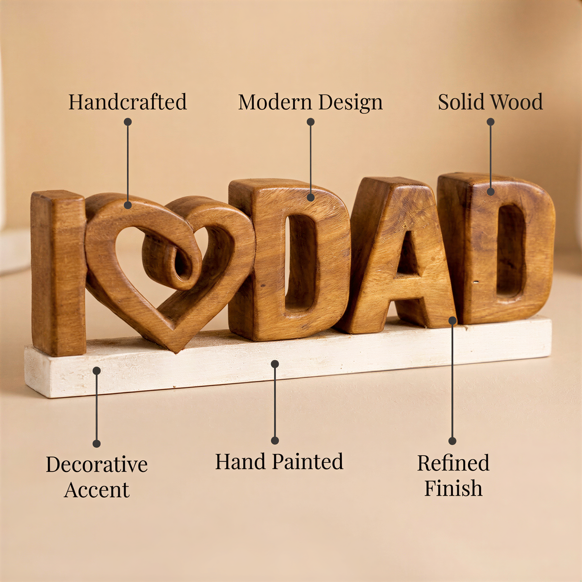 Wooden Dad Sign – Emmeric Love Dad, Acacia Wood