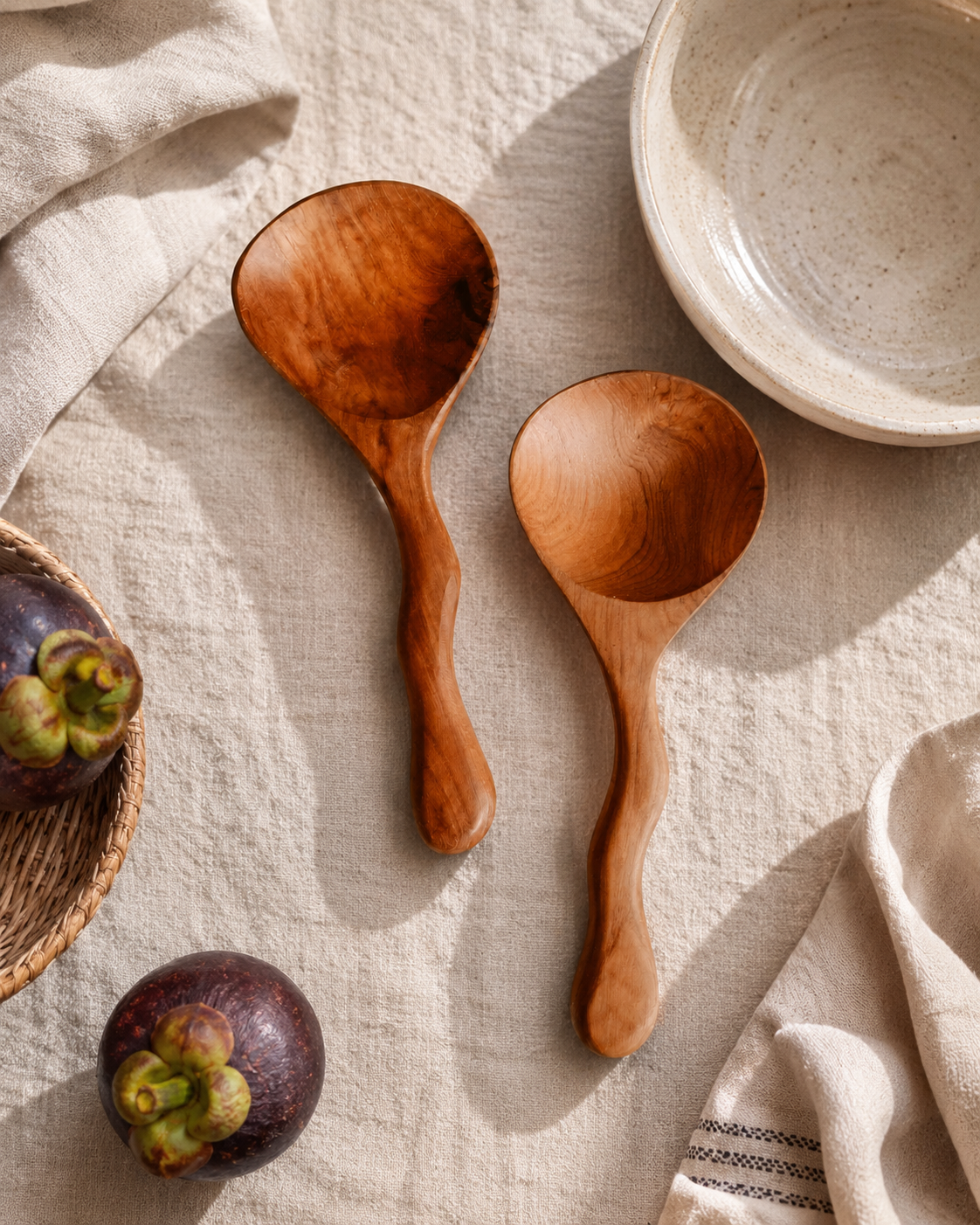 Teak Serving Spoon Set