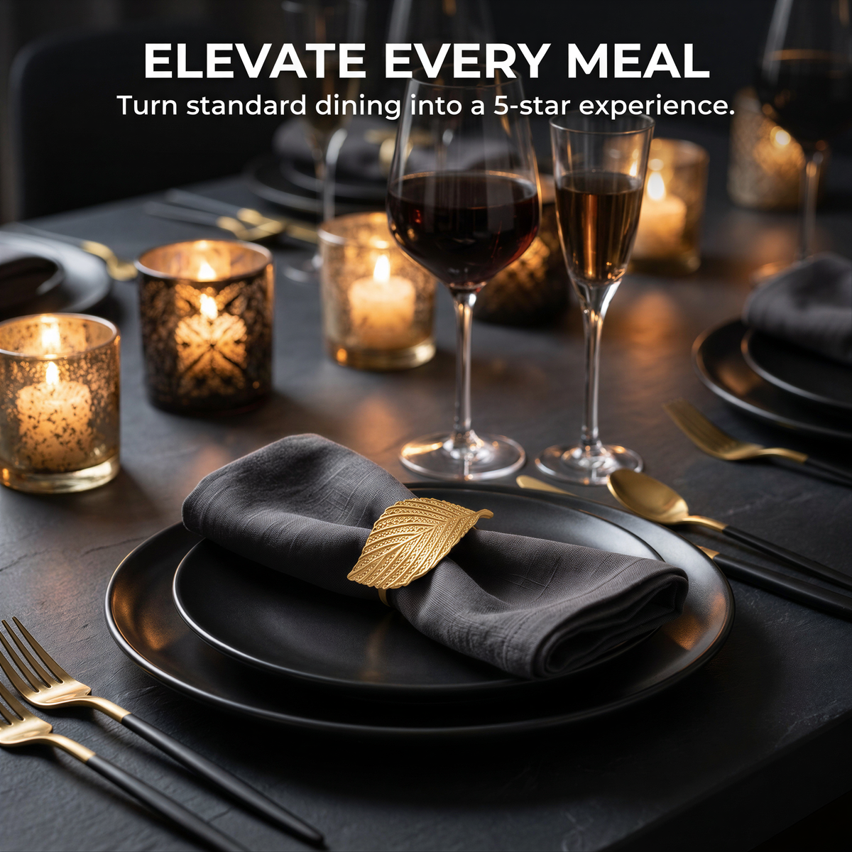 Gold Leaf Napkin Rings – Luxe Petal