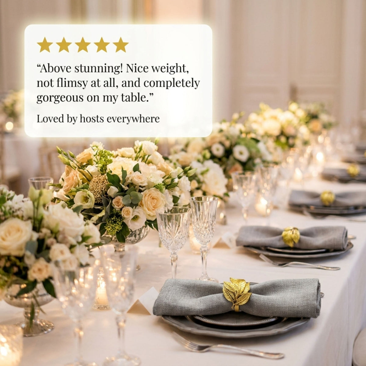 Gold Leaf Napkin Rings – Gilded Bloom
