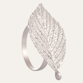 Silver Leaf Napkin Rings – Elegant Table Decor | Rust Resistant Metal Rings