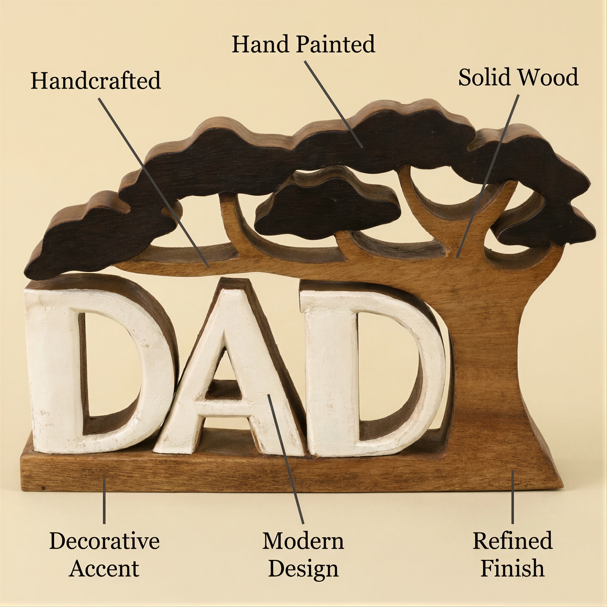 Wooden Dad Sculpture – Proud Dad, Acacia Wood