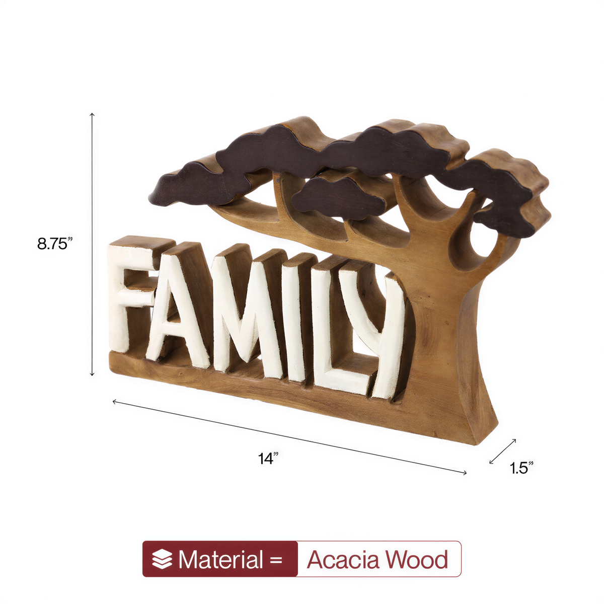 Wooden Family Plaque – Forever Family, Acacia
