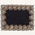 Black Gold Placemats – Rustic Embroidered Table Mats for Dining Protection