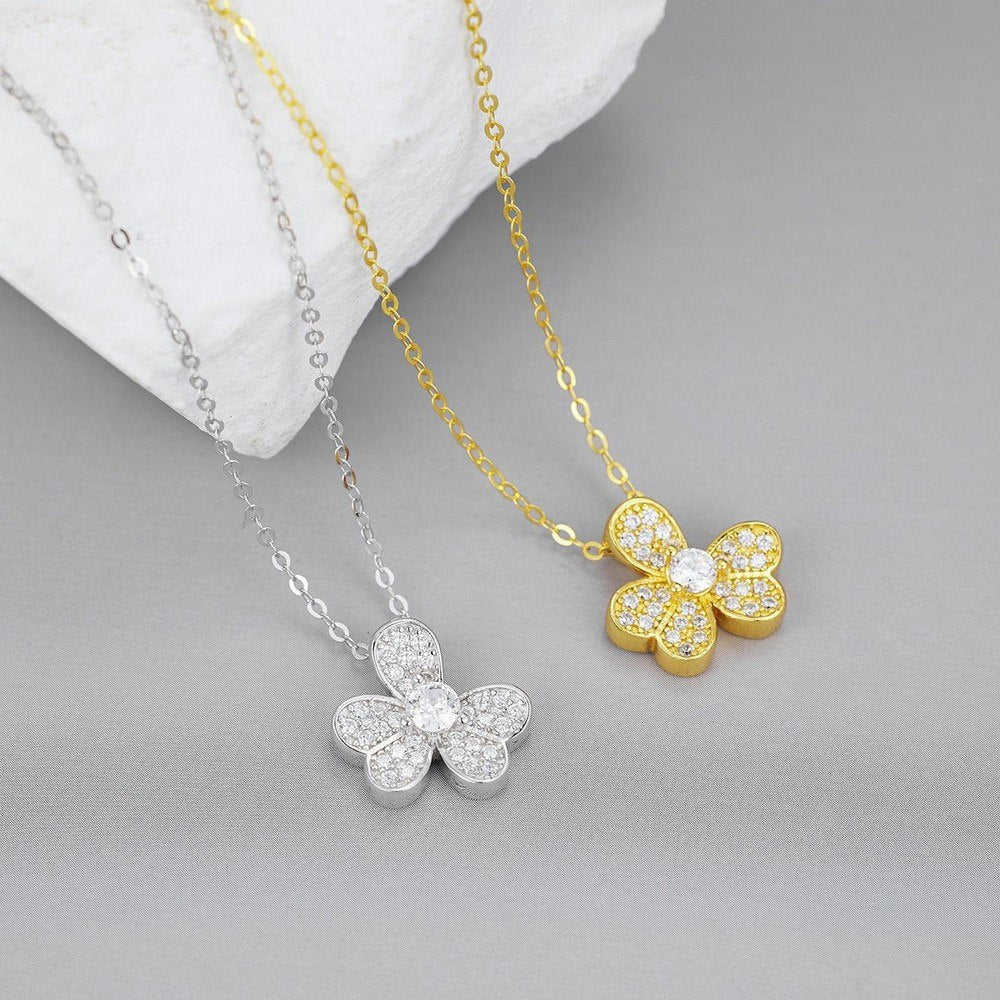 925 Sterling Silver Clover Necklace - Elegant Pendant for Every Occasion