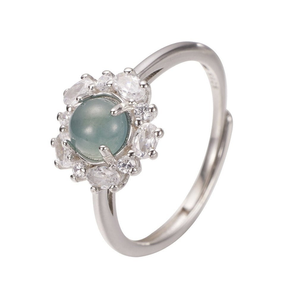 925 Sterling Silver Jadeite Ring for Elegant Style