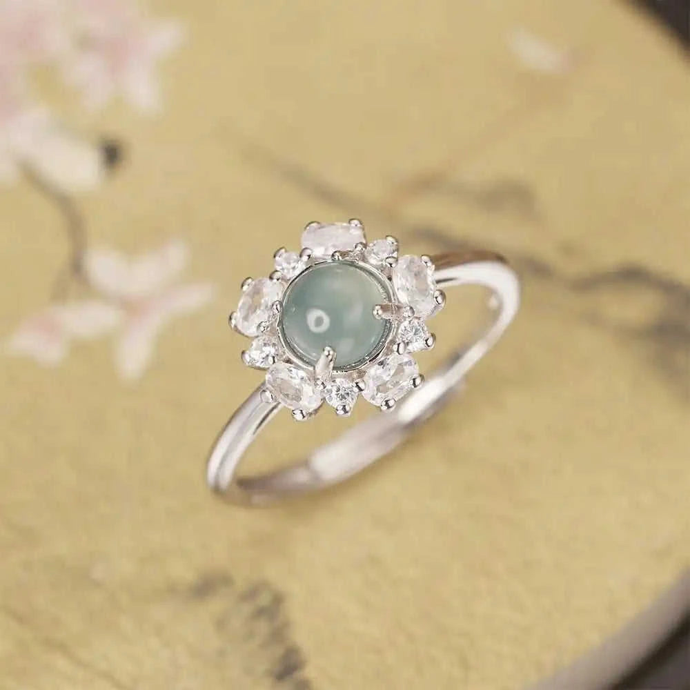 925 Sterling Silver Jadeite Ring for Elegant Style Eco My Home Rings Salty Season LLC ecomyhome.store United States