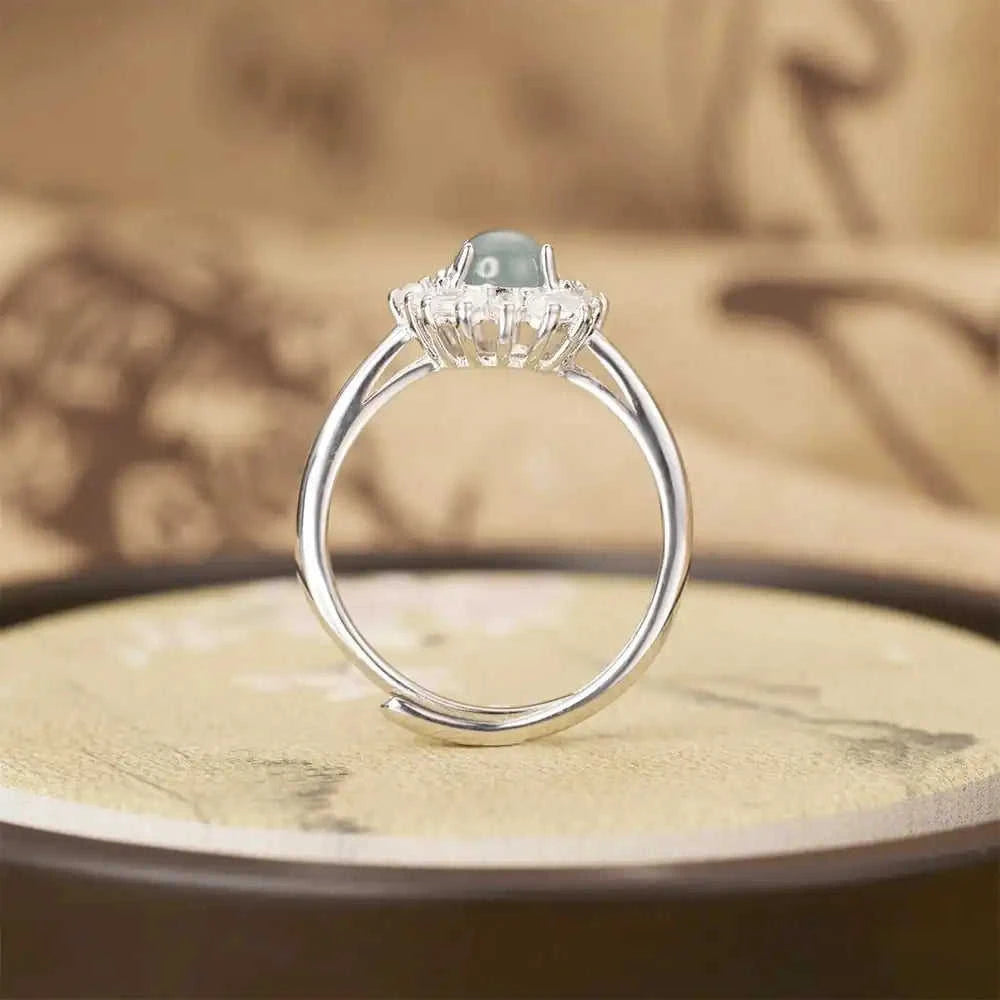 925 Sterling Silver Jadeite Ring for Elegant Style Eco My Home Rings Salty Season LLC ecomyhome.store United States