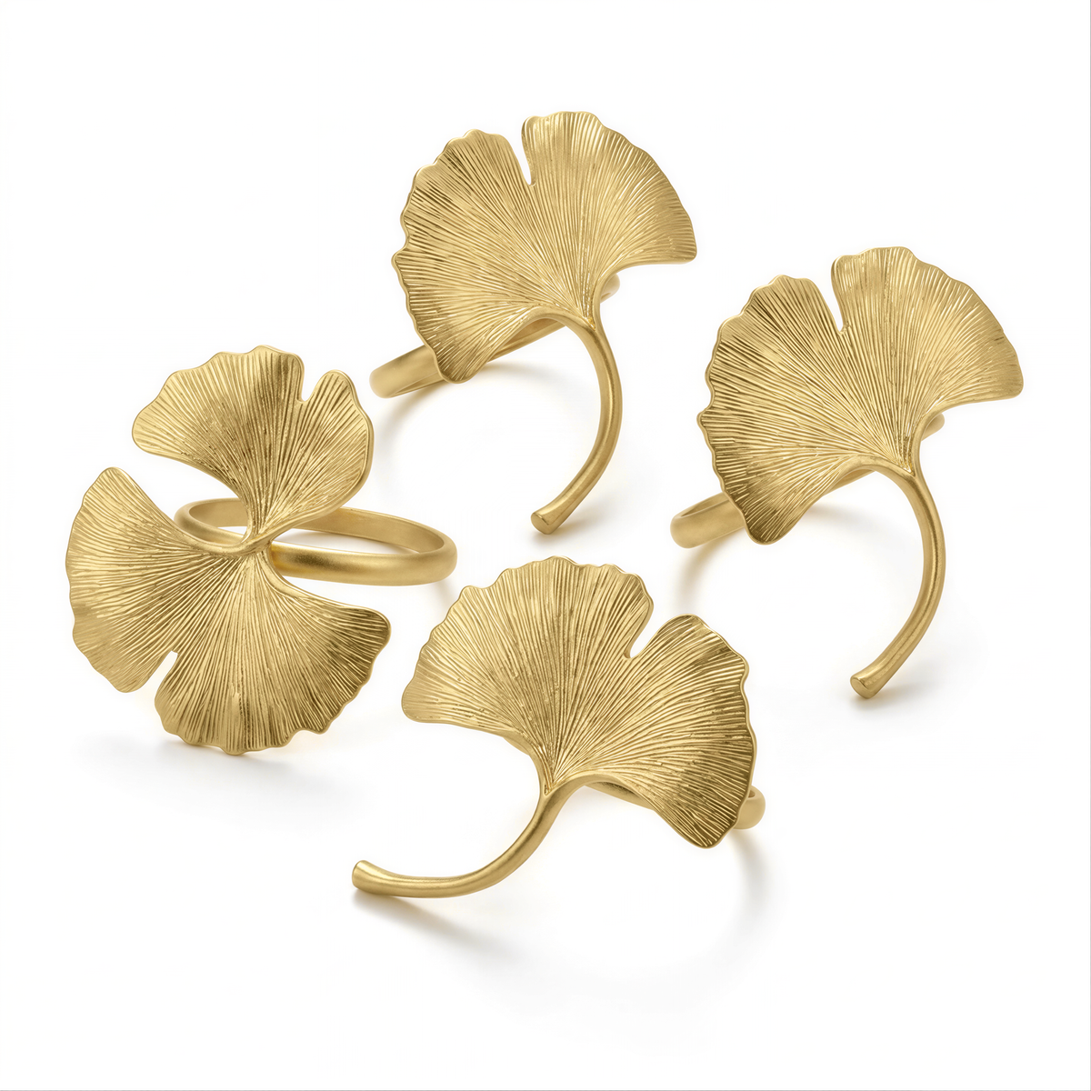 Gold Leaf Napkin Rings – Elegant Leaf Design Rings | Rust Resistant Table Decor Accessories