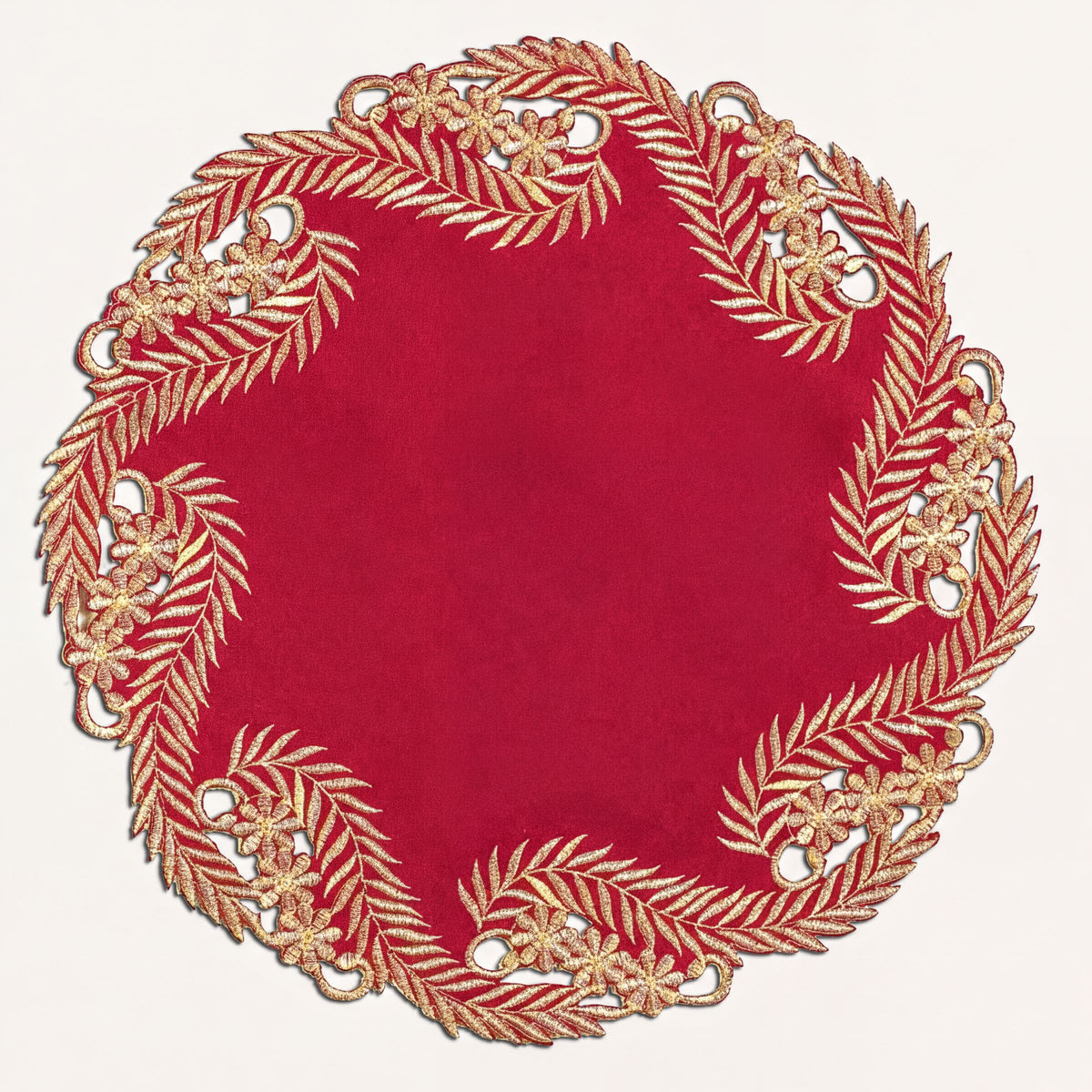 Burgundy Gold Doilies – Wine Grace, 15 Inch