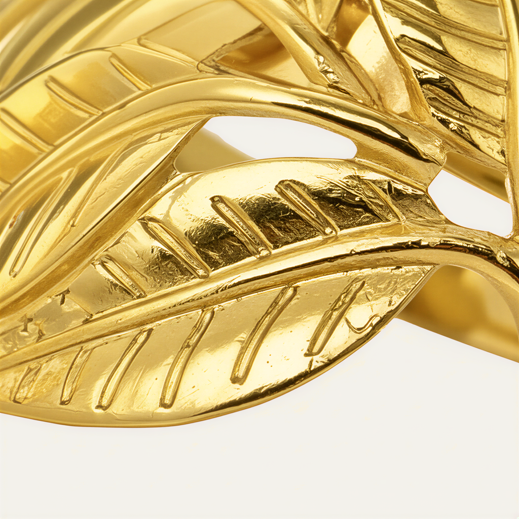 Gold Leaf Napkin Rings – Elegant Table Decor Rings | Durable Metal Set