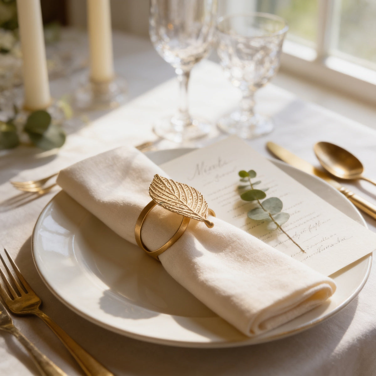 Gold Leaf Napkin Rings – Luxe Petal