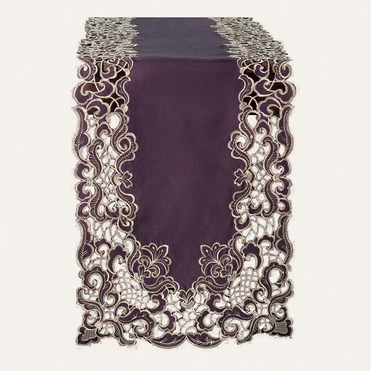 Purple Gold Table Runner – Amethyst Haze, 14x108 Inch