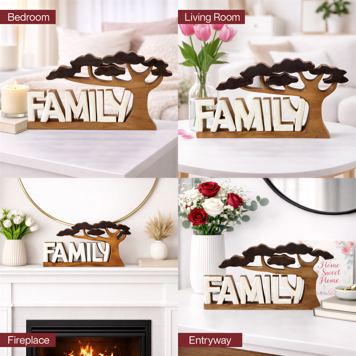 Wooden Family Plaque – Forever Family, Acacia