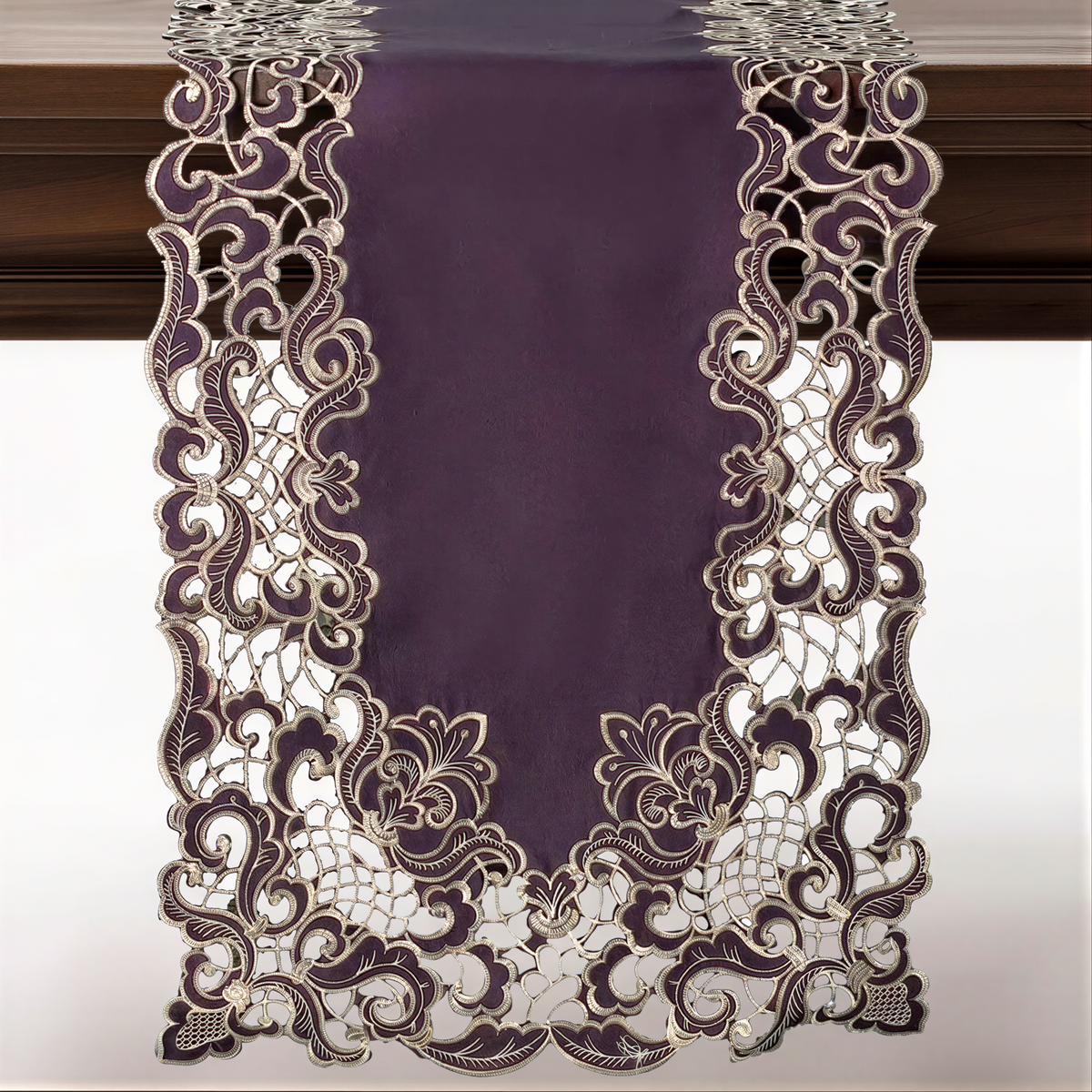Purple Gold Table Runner – Amethyst Haze, 14x108 Inch