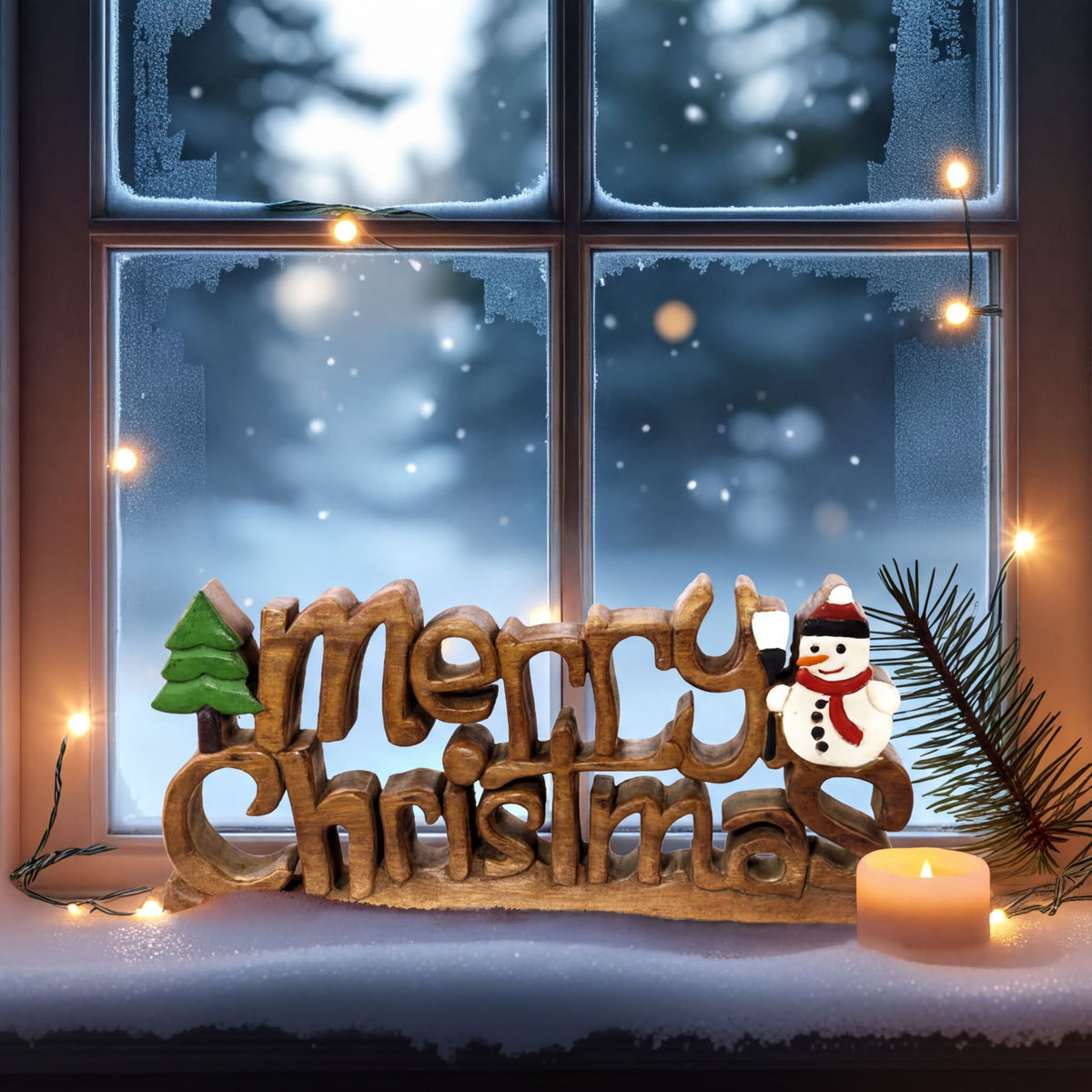 Wooden Christmas Sign – Yuletide Charm, Acacia Wood