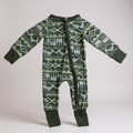 Green Bamboo Zippy Pajamas - Eco-Friendly Kids Sleepwear