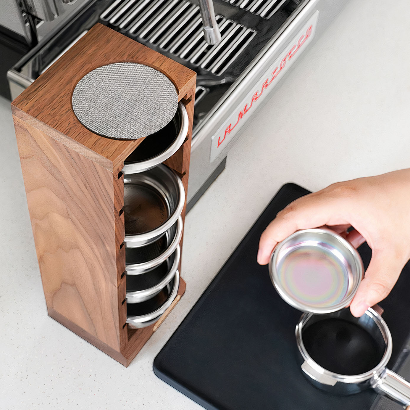 Walnut Filter Baskets Storage