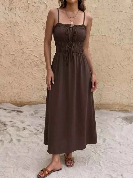 A-Line Dress with Stylish Tie-Front Detail