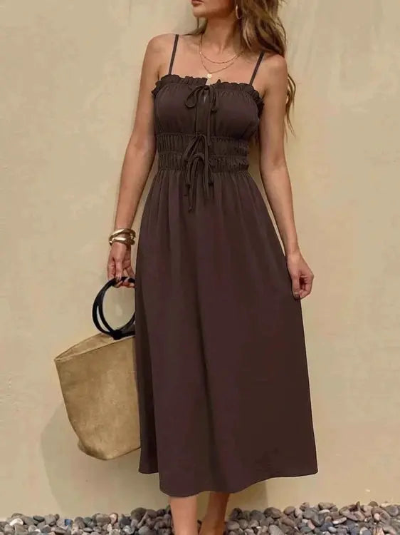 A-Line Dress with Stylish Tie-Front Detail