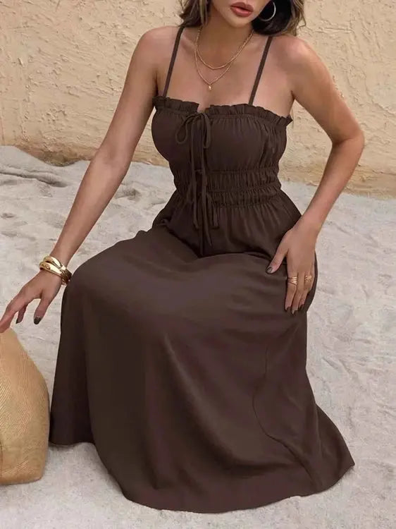 A-Line Dress with Stylish Tie-Front Detail