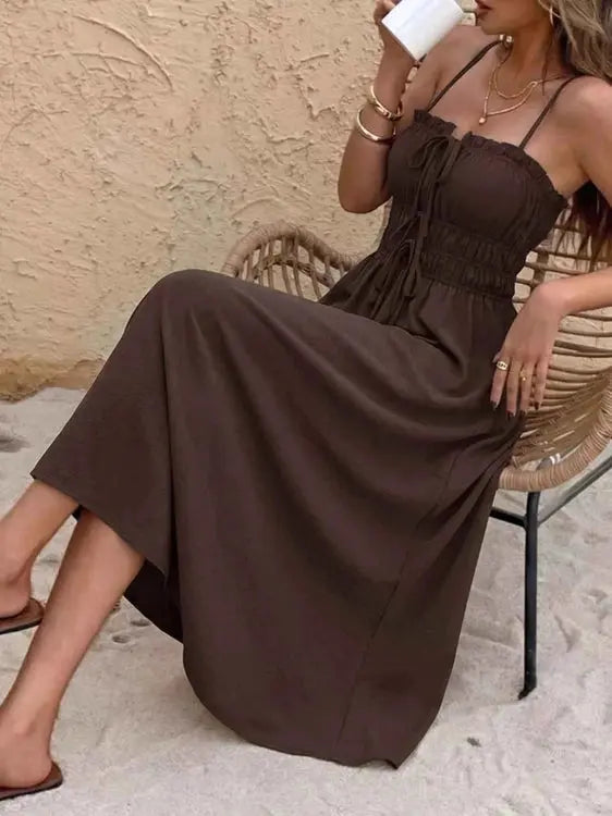 A-Line Dress with Stylish Tie-Front Detail
