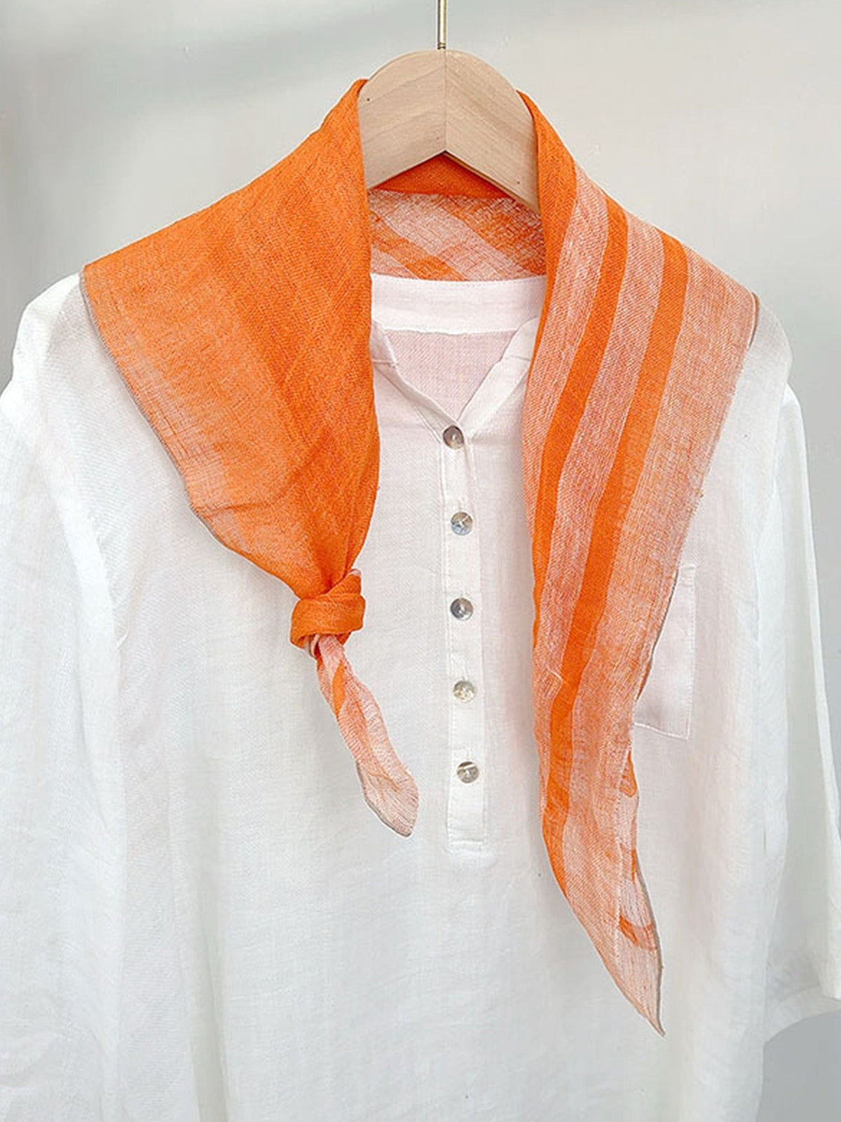 100% Linen Woven Light Square Scarf