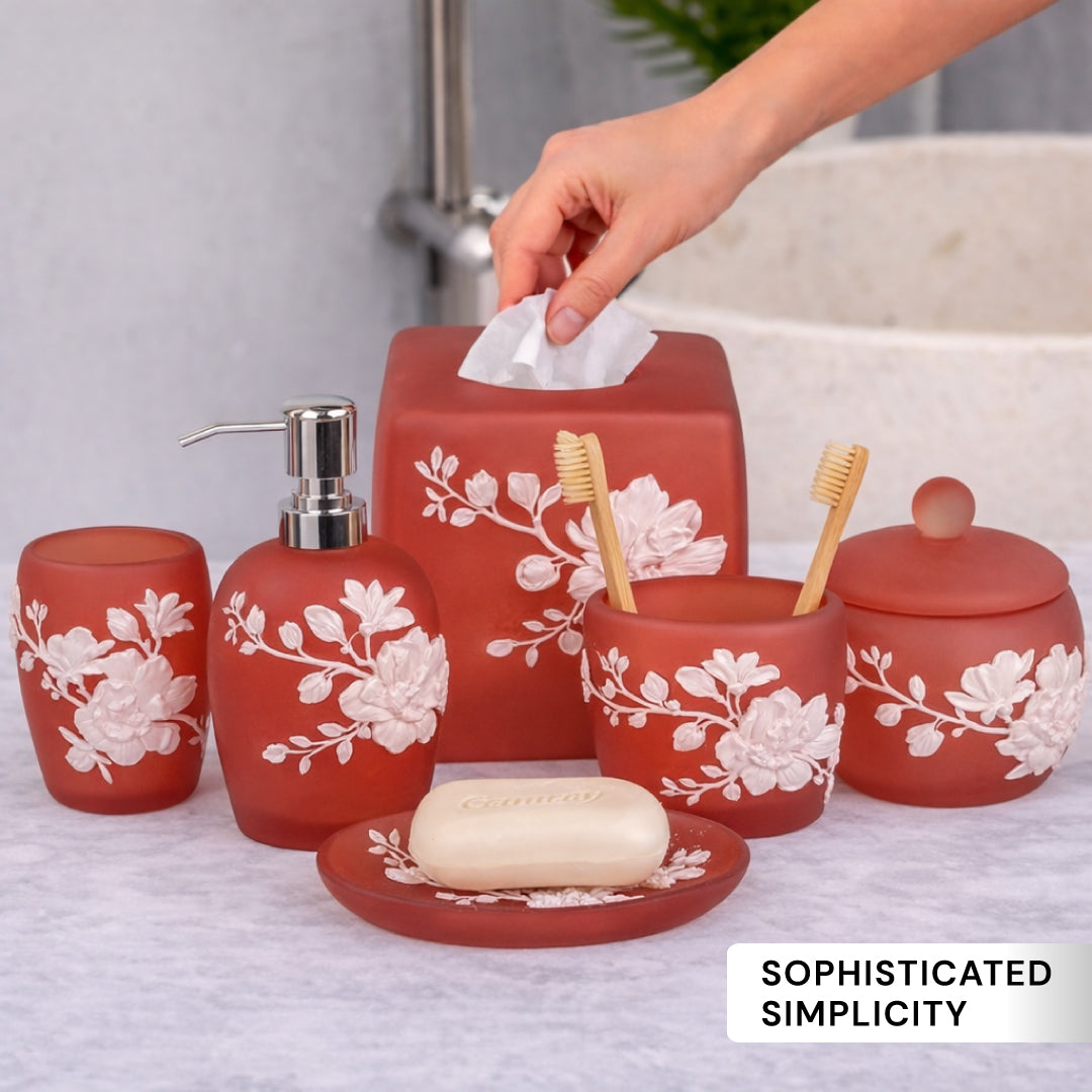 The Savannah Collection – Elegant Modern Bathroom Décor Accessories Set of 6