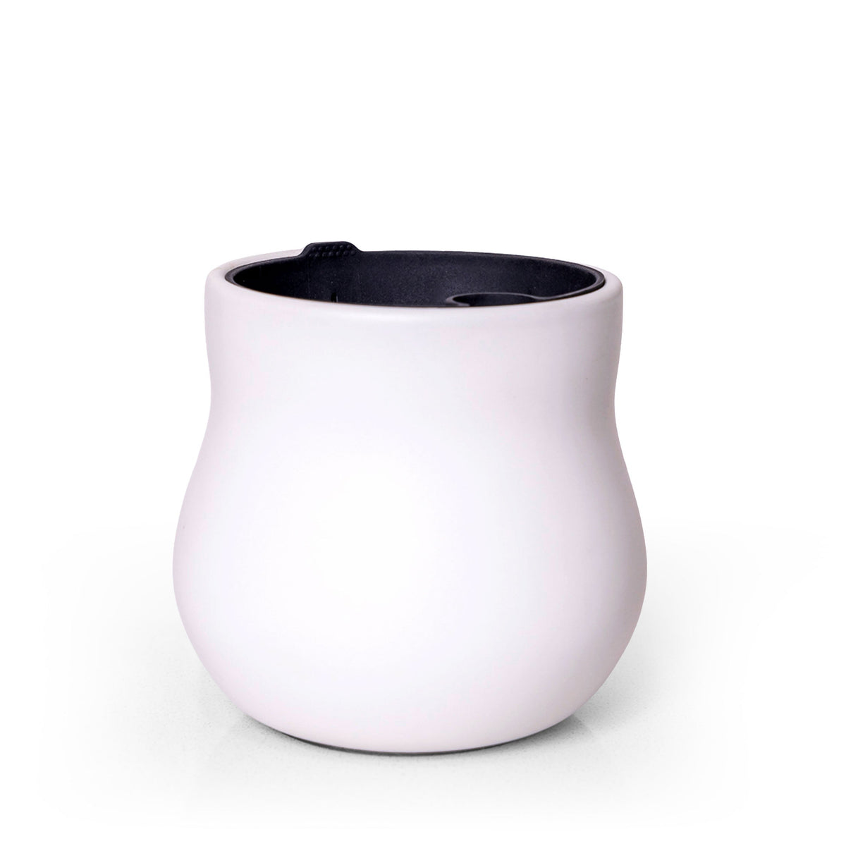 Ceramic Plant Pot with Rubber Liner - Alabaster White