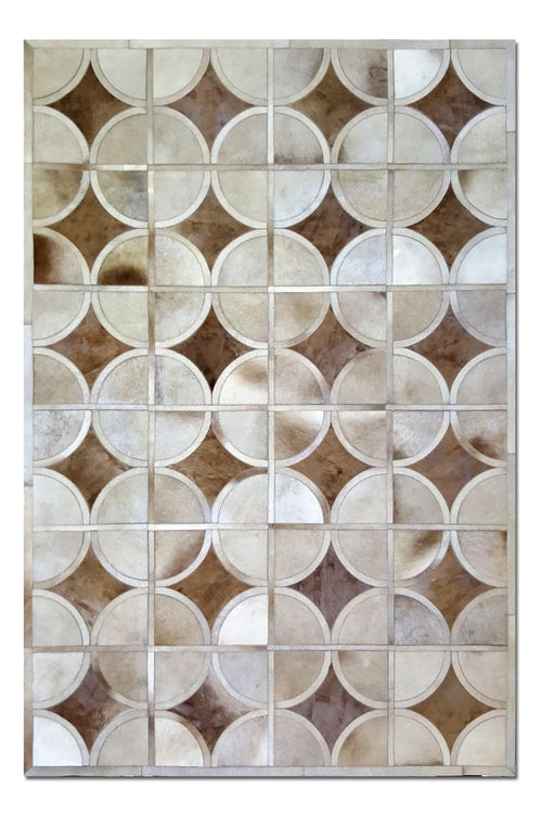 ALPHA – Custom Animal Hide Rug in Geometric Circle Pattern