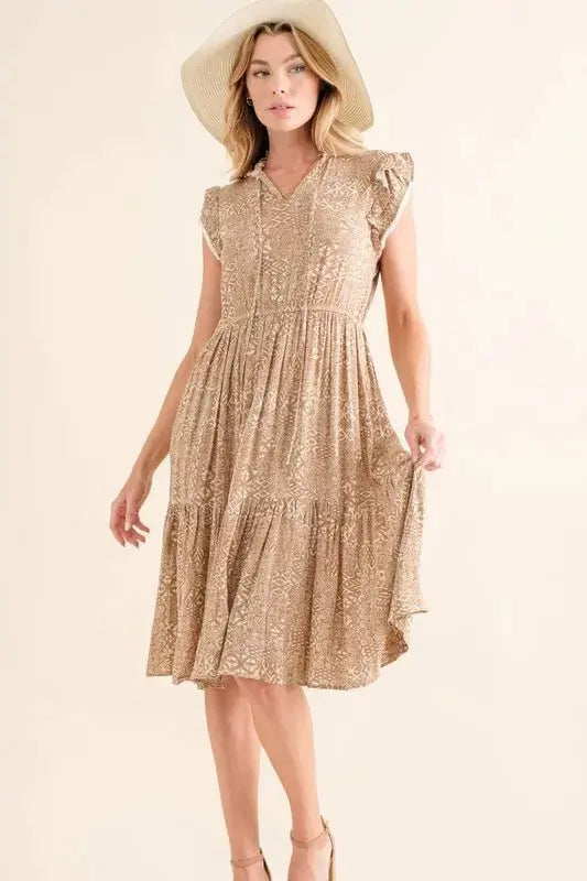 And The Why Boho Printed Tiered Maxi Dress