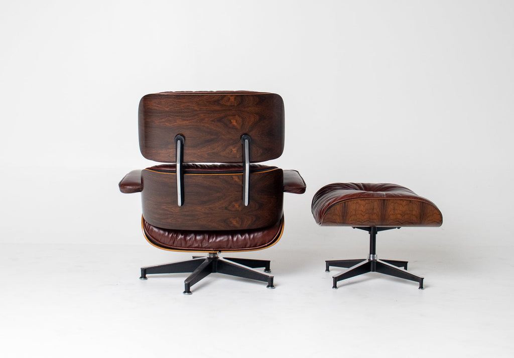 3rd Generation Eames Lounge Chair in Brazilian Rosewood and Oxblood Leather by Herman Miller
