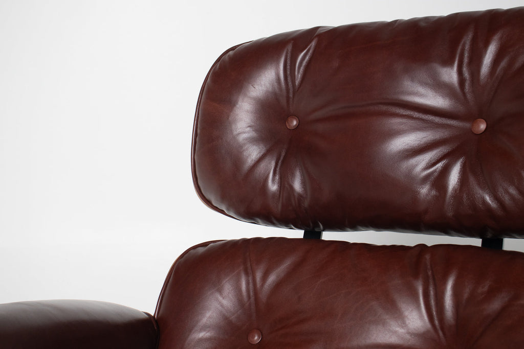 3rd Generation Eames Lounge Chair in Brazilian Rosewood and Oxblood Leather by Herman Miller