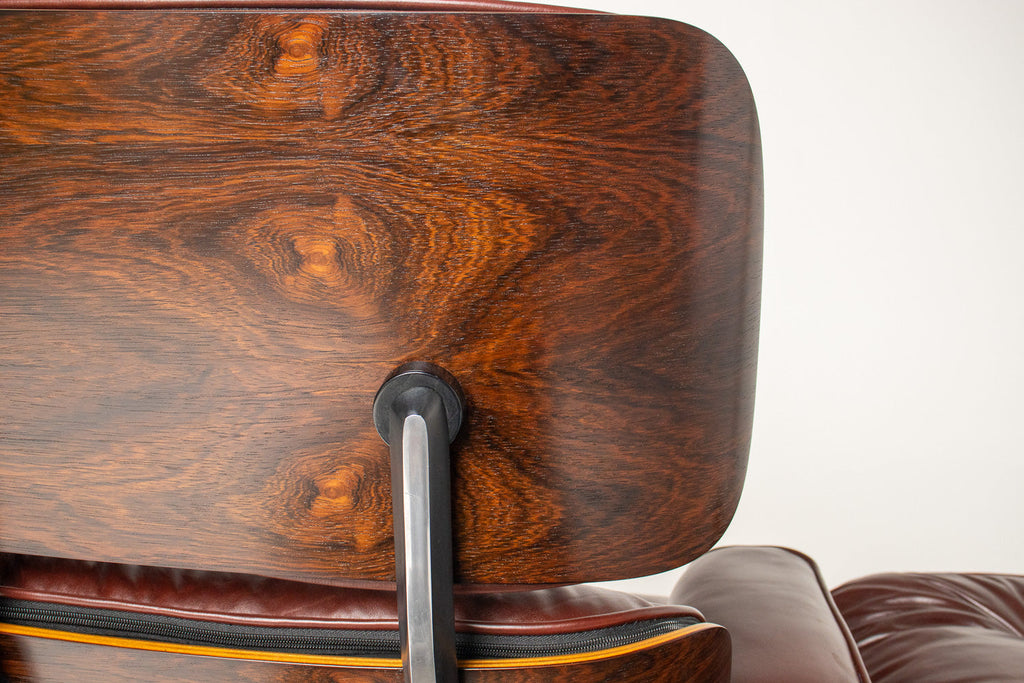 3rd Generation Eames Lounge Chair in Brazilian Rosewood and Oxblood Leather by Herman Miller