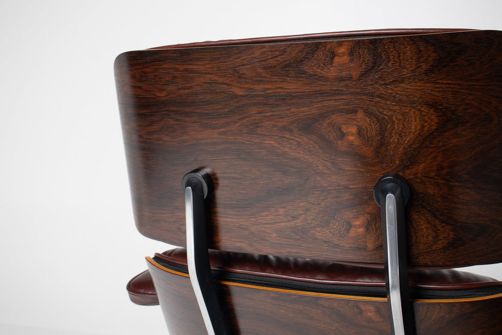 3rd Generation Eames Lounge Chair in Brazilian Rosewood and Oxblood Leather by Herman Miller