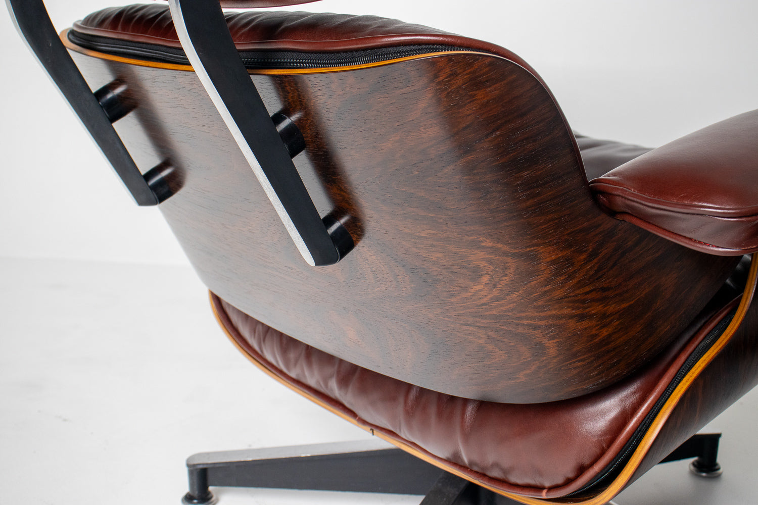 3rd Generation Eames Lounge Chair in Brazilian Rosewood and Oxblood Leather by Herman Miller