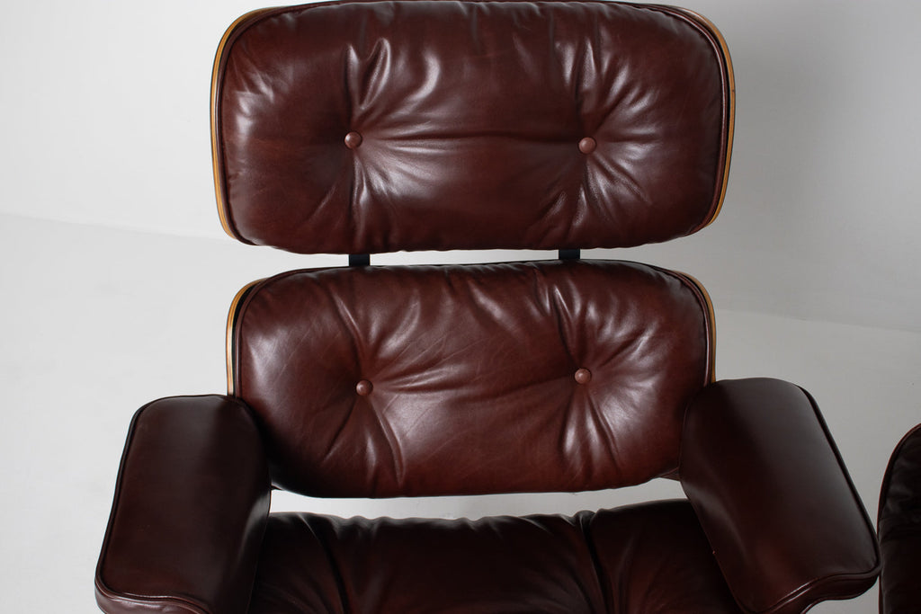 3rd Generation Eames Lounge Chair in Brazilian Rosewood and Oxblood Leather by Herman Miller