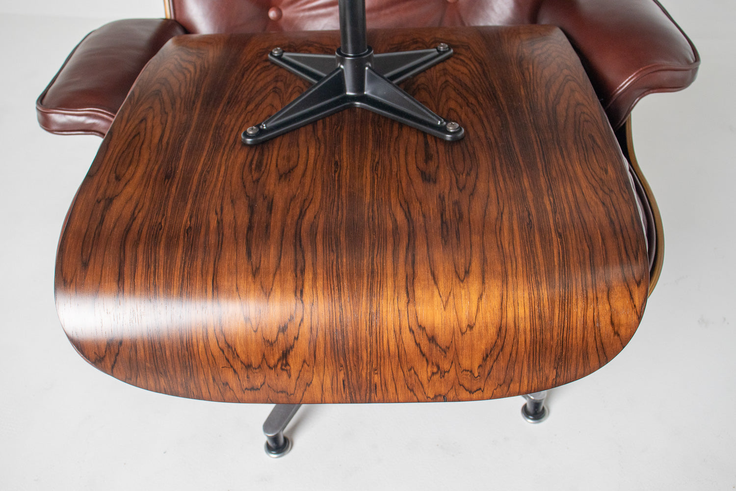 3rd Generation Eames Lounge Chair in Brazilian Rosewood and Oxblood Leather by Herman Miller
