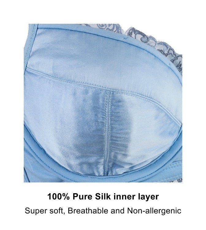 Ashley Embroidery Silk & Organic Cotton Supportive Plunge Bra