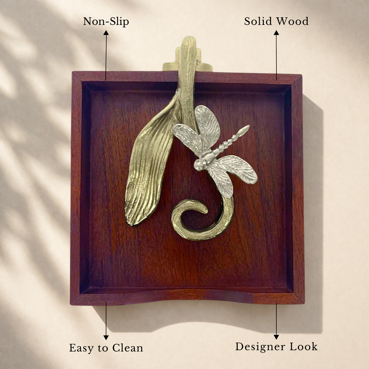 Wooden Napkin Holder – Silver Gold Ornament