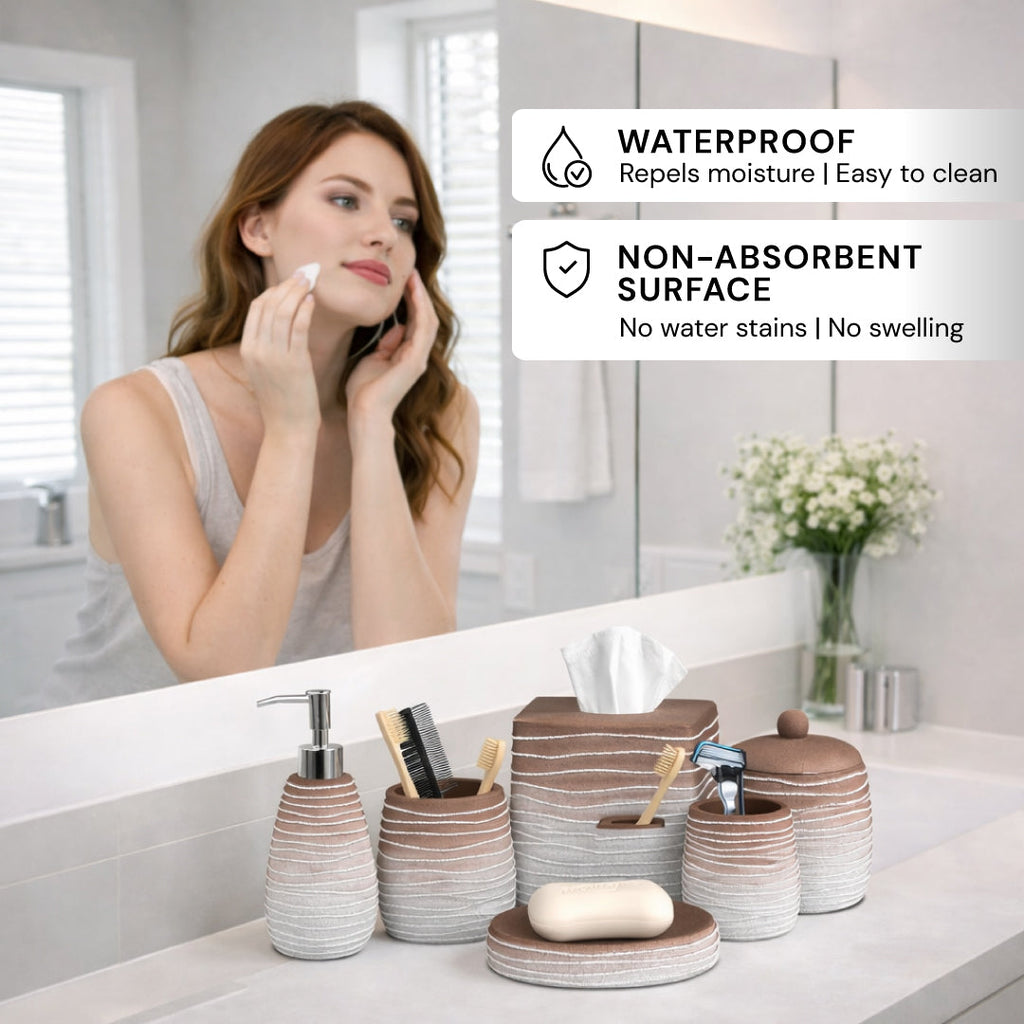 The Antonetta Collection – Elegant Modern Bathroom Décor Accessories Set of 6