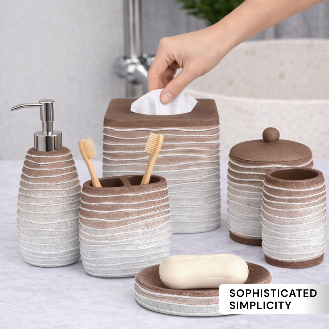 The Antonetta Collection – Elegant Modern Bathroom Décor Accessories Set of 6