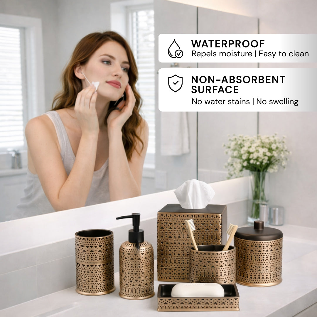 The Cappello Collection - Elegant Modern Bathroom Décor Accessories Set of 6