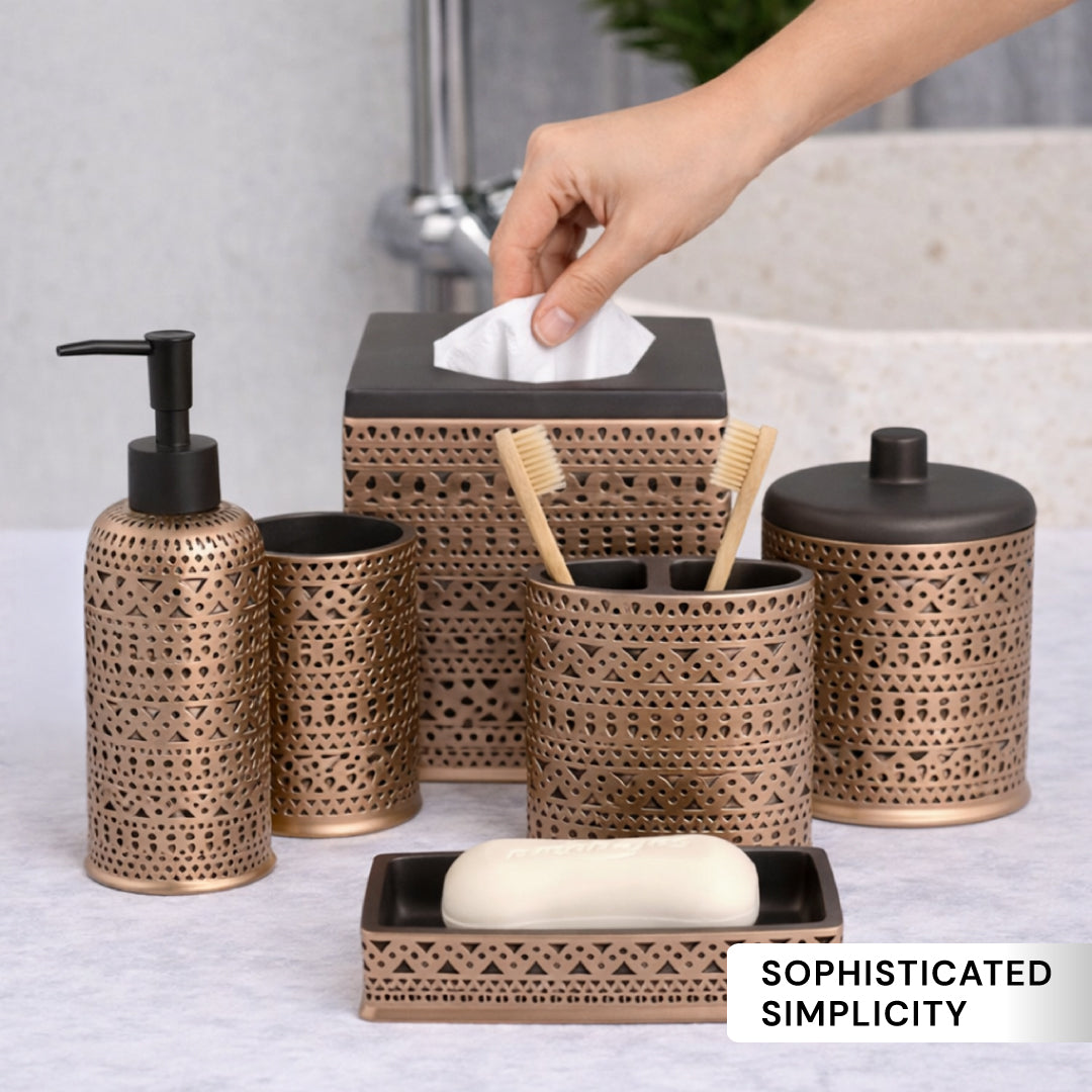 The Cappello Collection - Elegant Modern Bathroom Décor Accessories Set of 6