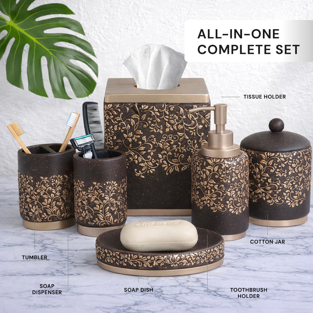 The Stella Collection – Elegant Modern Bathroom Décor Accessories Set of 6