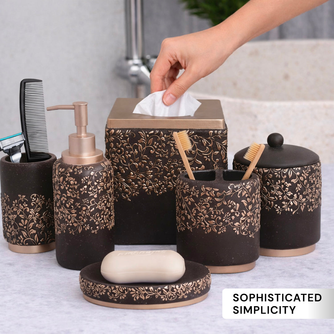 The Stella Collection – Elegant Modern Bathroom Décor Accessories Set of 6